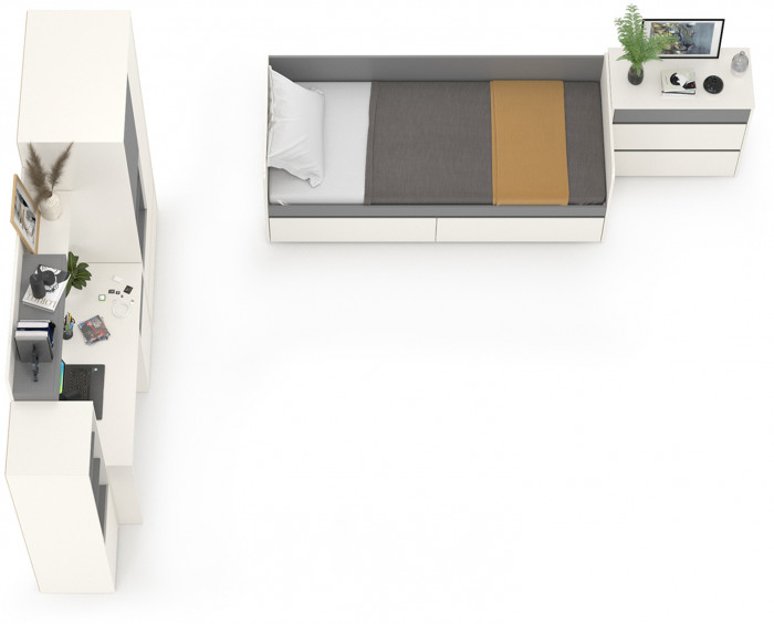 Торонто Компоновка № 27, белый шагрень/стальной серый