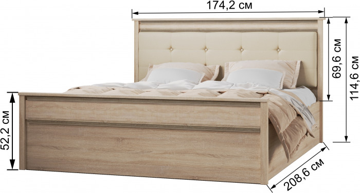 Модульная спальня Ливорно, набор 4, Дуб сонома