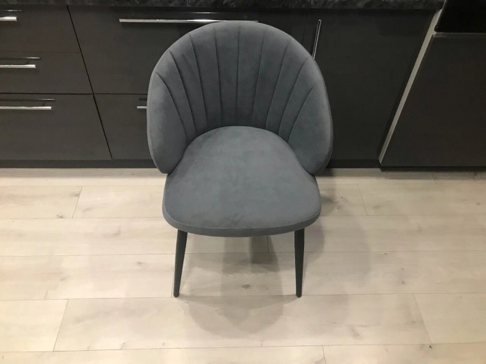 Стул З / черный /велюр серый