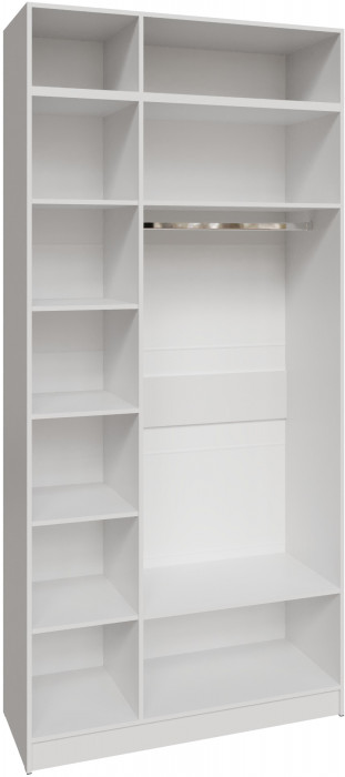 Шкаф 1,2 с антресолью и зеркалом Мадрид, Белый