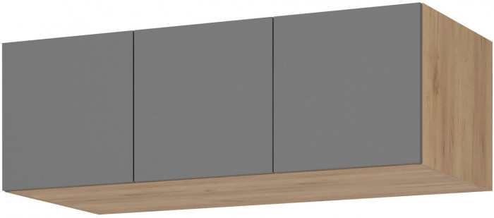 Лион АН-02 Антресоль 1200 (1200х400х550) Дуб крафт/Графит серый