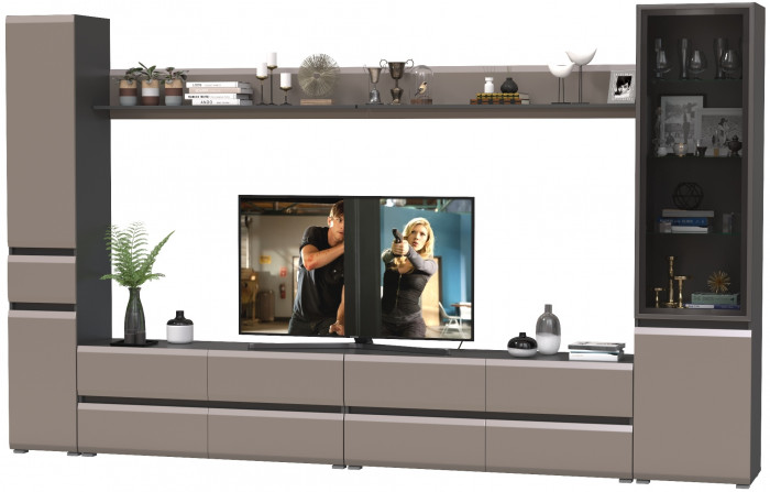 Сидней Комплектация № 108, корпус: антрацит/фасады: МДФ веллюто капучино