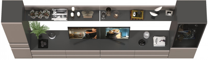 Сидней Комплектация № 108, корпус: антрацит/фасады: МДФ веллюто капучино