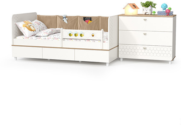 Эйп 11.40 Кровать + 13.322 Комод, белый/дуб белый