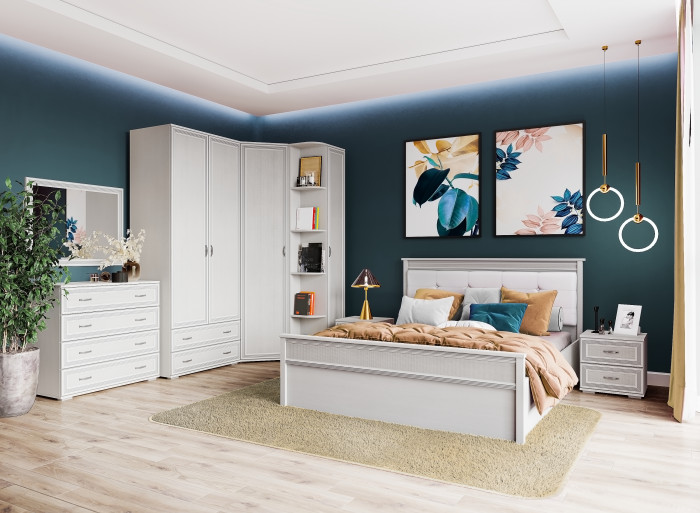 Модульная спальня Ливорно, набор 4, Ясень анкор светлый