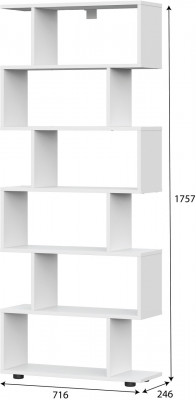 Модульная система &quot;Токио&quot; Стеллаж (змейка) Белый текстурный