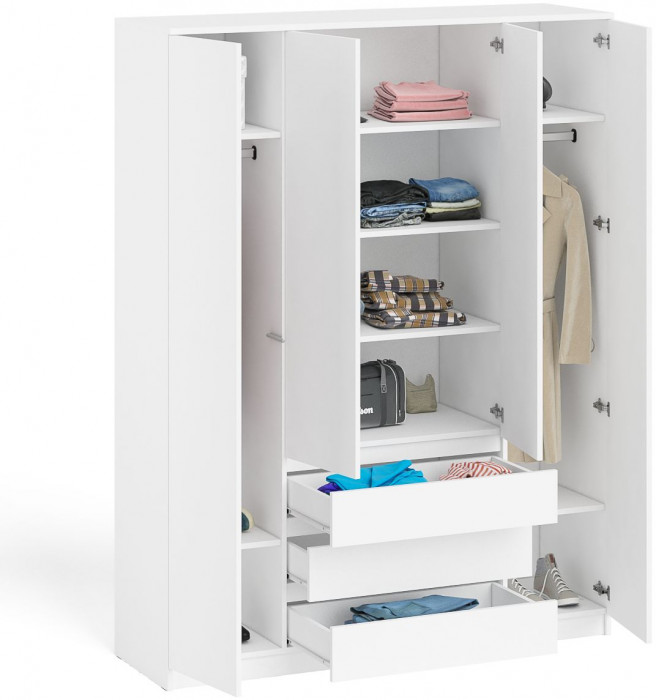 Мори Шкаф МШ1600.1, цвет белый, ШхГхВ 160,4х50,4х209,6 см.