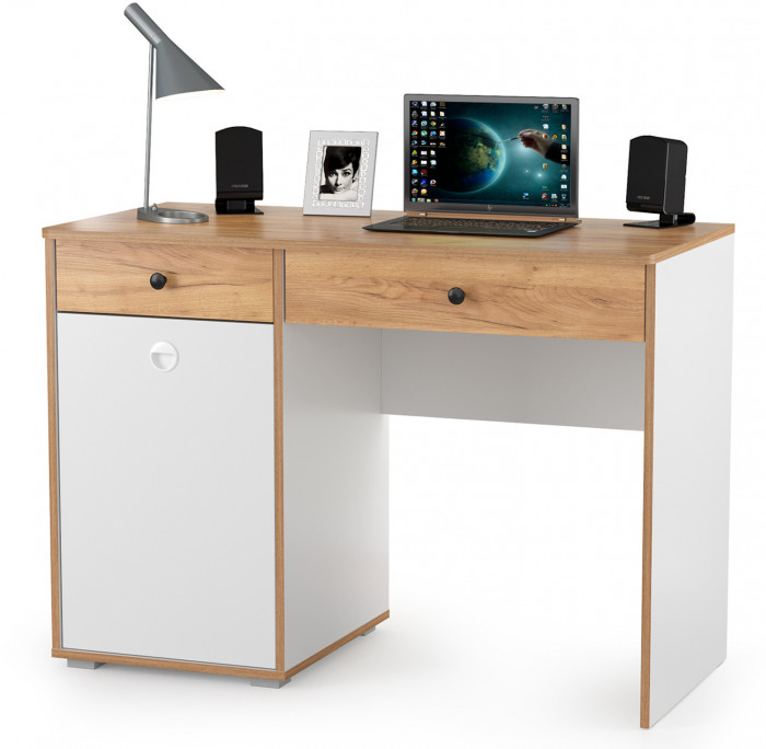 Вуди Компоновка № 03, цвет белый премиум/дуб крафт золотой, ШхГхВ 155х52,7х180,3 см., универсальная сборка