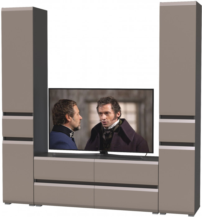 Сидней Комплектация № 017, корпус: антрацит/фасады: МДФ веллюто капучино