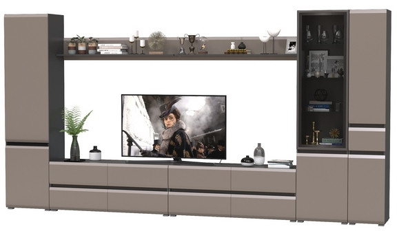 Сидней Комплектация № 109, корпус: антрацит/фасады: МДФ веллюто капучино