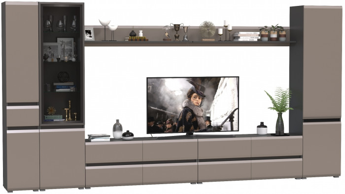 Сидней Комплектация № 109, корпус: антрацит/фасады: МДФ веллюто капучино