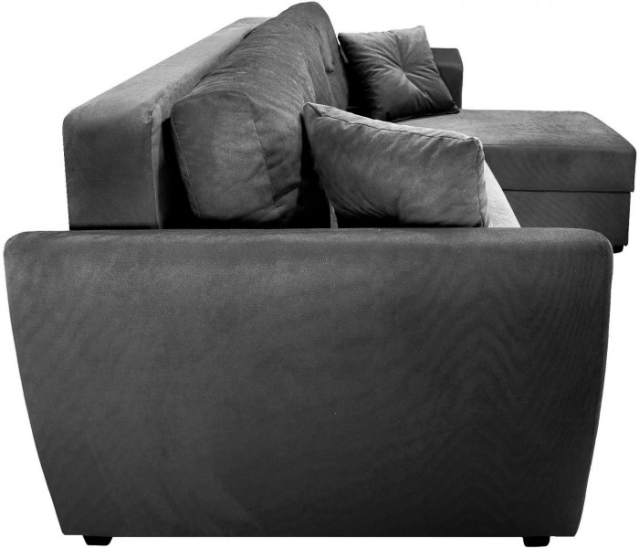 Диван УГЛОВОЙ Амстердам велюр черный 160