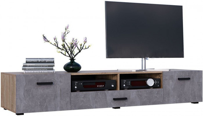 Модульная гостиная Нэнси New ЛДСП Вариант №1 (Бетон светлый, Дуб Сонома)