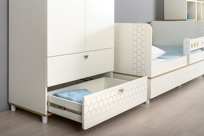 Эйп 11.40 Кровать + 13.334 Шкаф, белый/дуб белый