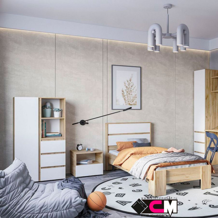 Хелен ШК 03 Шкаф (0,802х1,414х0,460) белый/дуб крафт золото